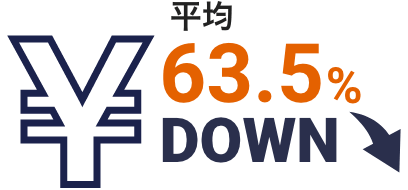 平均63.5%DOWN