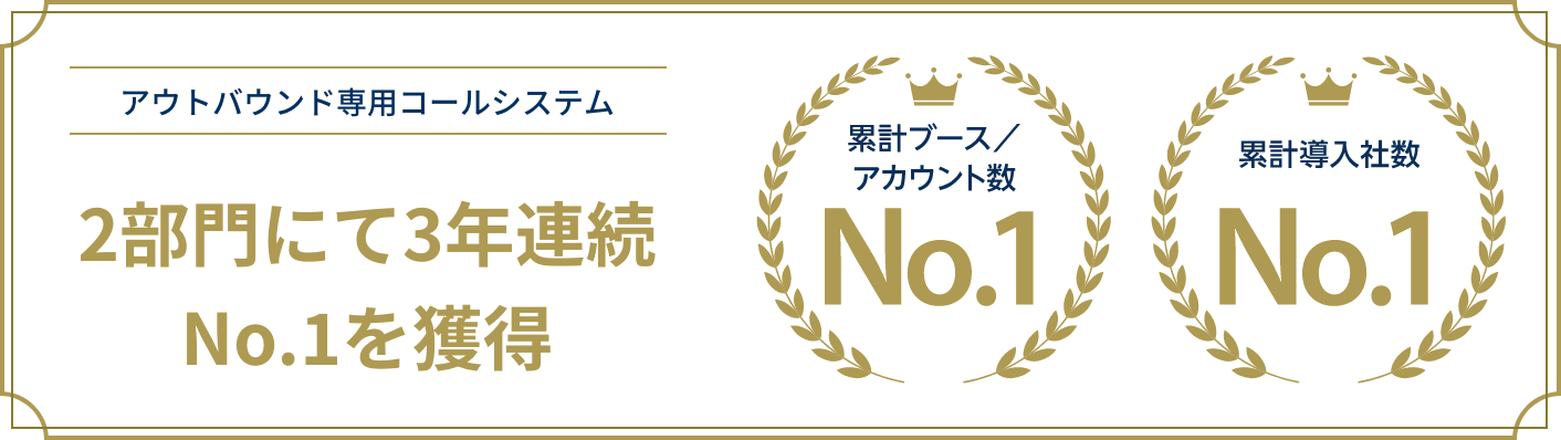 アウトバウンド専用コールシステム2部門にて3年連続No.1を獲得