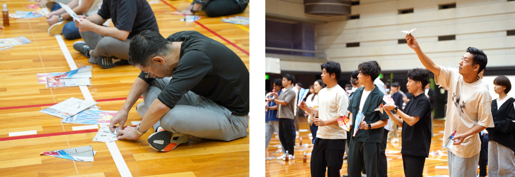 紙飛行機作成風景/練習風景